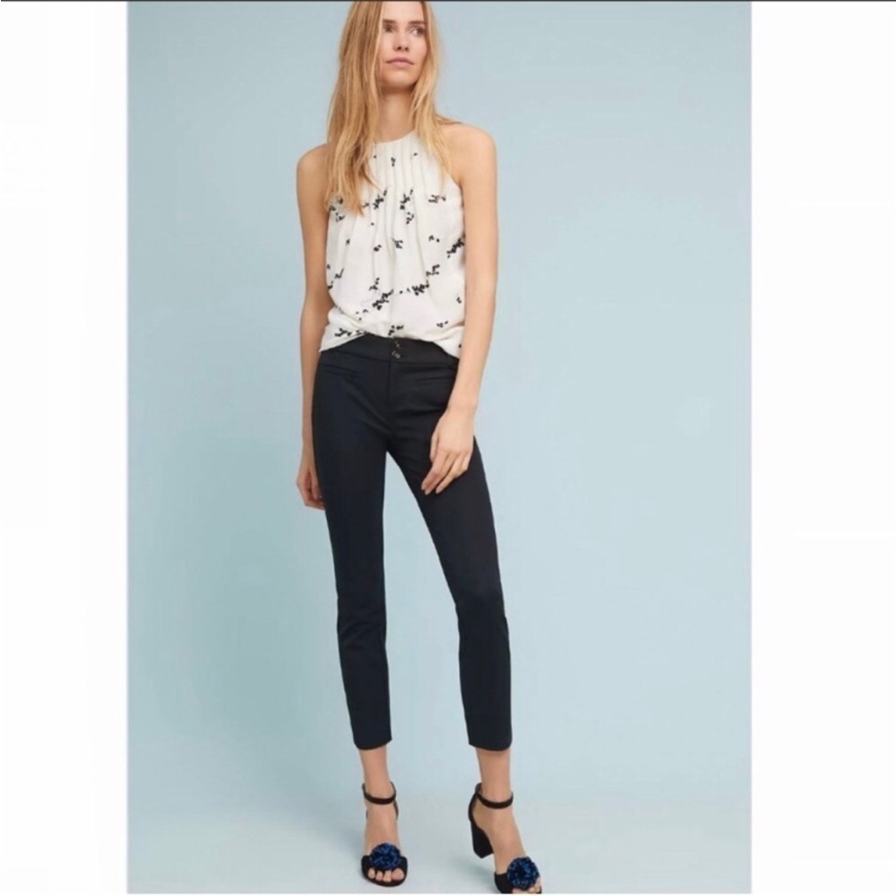 Anthropologie The Essential Slim Trouser Black Size 8